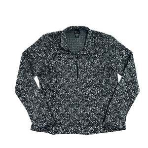 Spyder Active Fleece Printed Half-Zip Sweater Top Size XXL Black Sporty Pullover